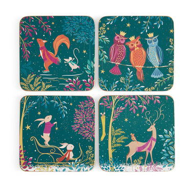 Sara Miller Woodland Tales Set of 4 Coasters